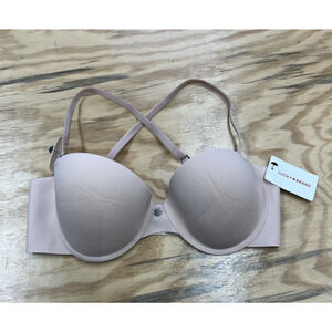 Lucky Brand Pink Underwire Convertible Bra Size 38C Padded Push Up